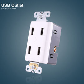 Белый 4 USB-порта GFCI-приемники Электрический USB-накопитель с безкруточной пластиной