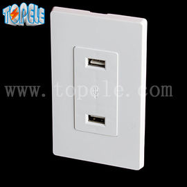 Белый USB настенный разъем, USB электрический разъем 4 USB-порта с 2 настенными пластинами