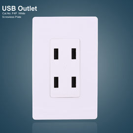 Белый 4 USB-порта GFCI-приемники Электрический USB-накопитель с безкруточной пластиной